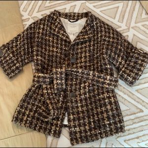 Kate Spade Tweed Short Sleeve Wrap Coat